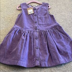 Mini Biden Purple Corduroy Button-Down Dress